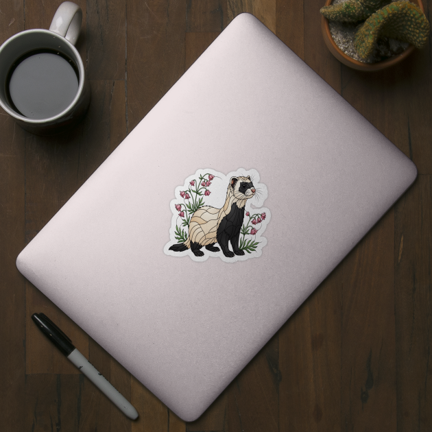Black-footed Ferret Blossom Art by BirdsnStuff